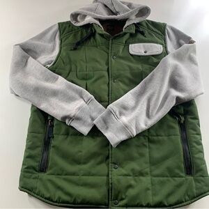 686 Parklan Green Grey Hooded Jacket Jacket Men's Size Large